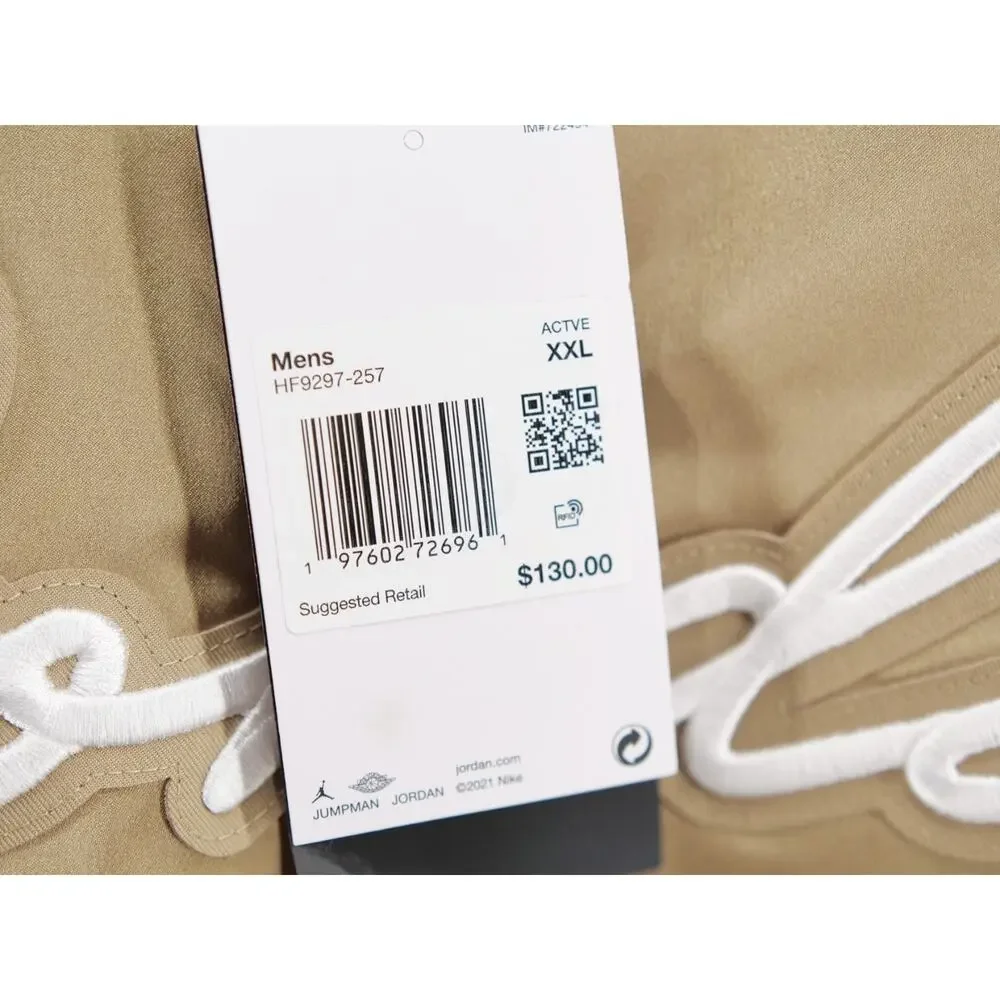 Jordan Mens XXL MVP HBR Varsity Jacket Desert Camo Sail Gold Satin Bomber NWT